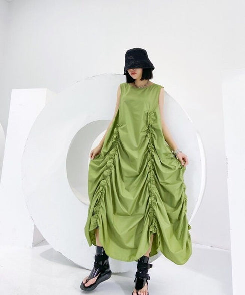 Ruched Balloon Silhouette Dress